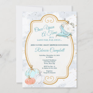 Invitation Citrouille de Cendrillon Baby shower 