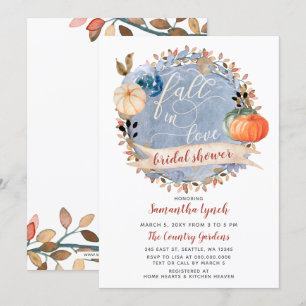Invitation Citrouille de chute dans l'amour Fête des mariées