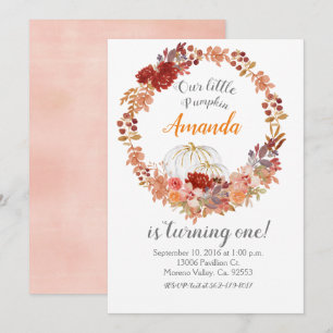 Invitation Citrouille de la belle automne 1er anniversaire In