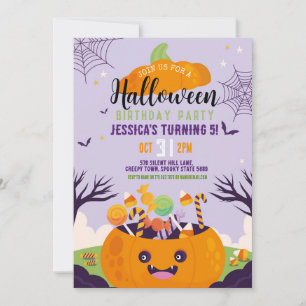 Invitation Citrouille de la fête des enfants d'Halloween Swee