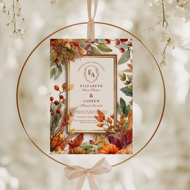 Invitation Citrouille de la récolte d'automne Mariage de la f (Créateur téléchargé)