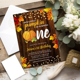 Invitation Citrouille de Parties scintillant rustique automne