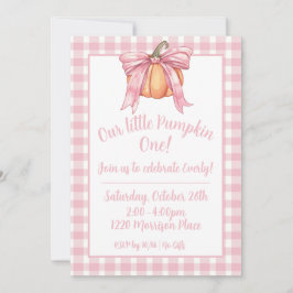 Invitation Citrouille De Ruban Rose, En vichy Fille Rose Enfo