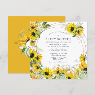 Invitation Citrouille de tournesol Automne Automne 80e annive