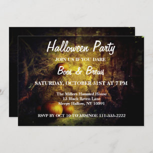 Invitation Citrouille de vacances Patch Halloween fêtes Invit