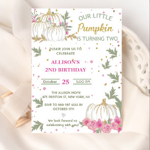Invitation Citrouille Deuxième anniversaire Notre petit Citro