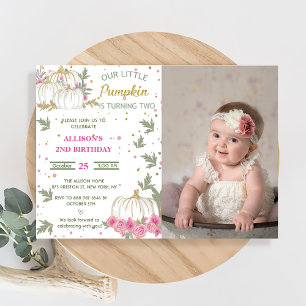 Invitation Citrouille Deuxième anniversaire Notre petit Citro