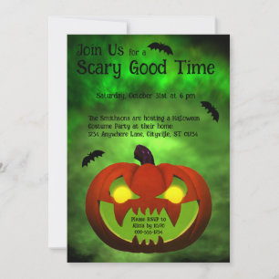 Invitation Citrouille d'Halloween éffrayant
