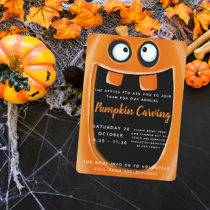 Invitation Citrouille d'Halloween Jack O Lantern fête de déco