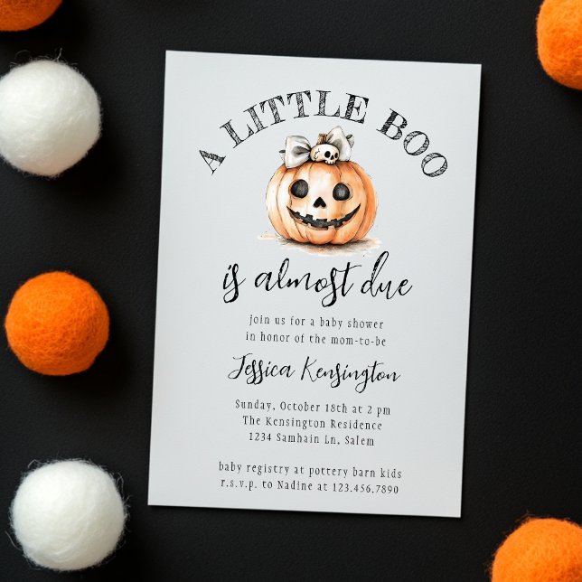 Invitation Citrouille d'Halloween Little Boo Baby shower (Créateur téléchargé)