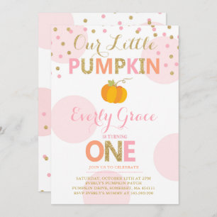 Invitation Citrouille d'or de rose d'invitation