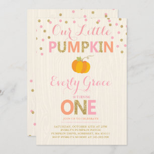 Invitation Citrouille d'or de rose d'invitation