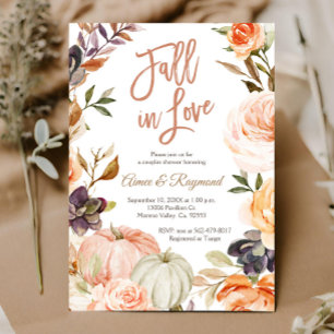 Invitation Citrouille Douche Couple Chute En Amour Fête des m