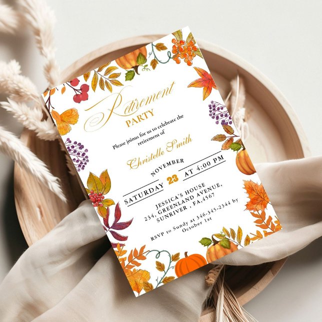 Invitation Citrouille du festival d'automne Retraite (Créateur téléchargé)