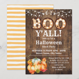 Invitation Citrouille du parti Halloween Block Automne Russe