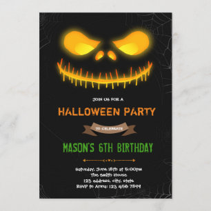 Invitation citrouille du sourire d'Halloween