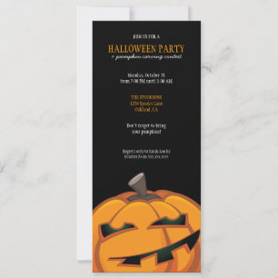 Invitation Citrouille éffrayant de Halloween découpant la