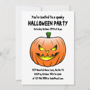 Invitation Citrouille éffrayante Halloween