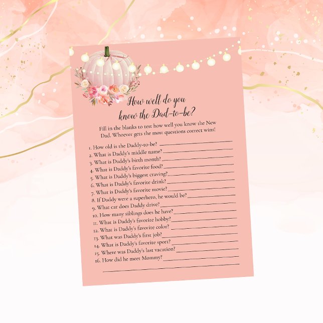 Invitation Citrouille Élégant Qui Connaît Papa Meilleur Jeu D (Créateur téléchargé)