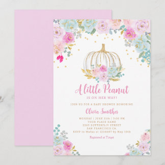 Invitation Citrouille en route Fleur de citrouille Fille Baby