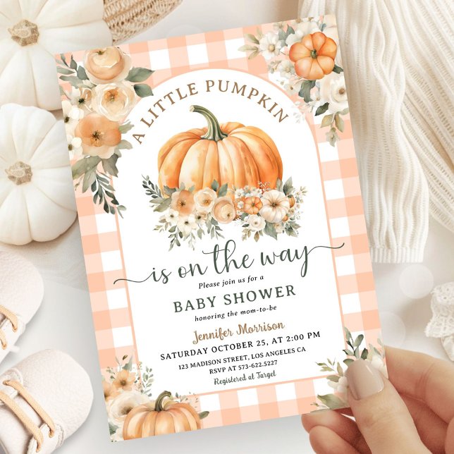 Invitation Citrouille En Voie D'Automne Baby shower Hommes-Fe (Créateur téléchargé)