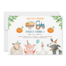 Citrouille Farm Barnyard Fall Boy Party Anniversai