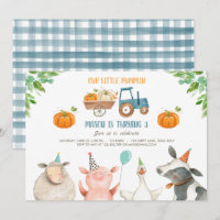 Citrouille Farm Barnyard Fall Boy Party Anniversai
