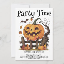 Invitation Citrouille Festive d'Halloween
