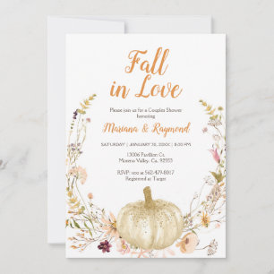 Invitation Citrouille fleur sauvage Chute En Amour Couples Do