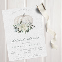 Citrouille Floral Blanc Automne et Fête des mariée
