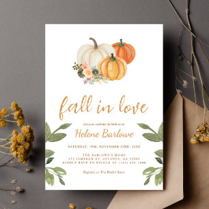 Invitation Citrouille Floral Chute En Amour Fête des mariées