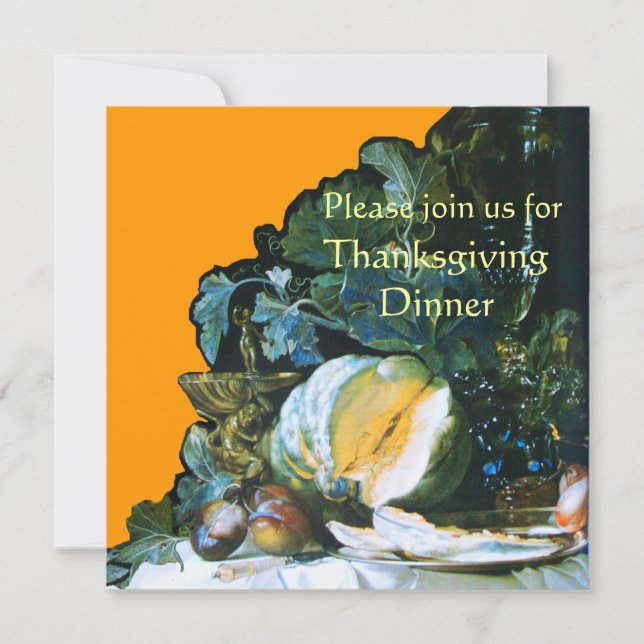 Invitation CITROUILLE, FRUITS ET VERRERIE Dîner de Thanksgivi (Devant)
