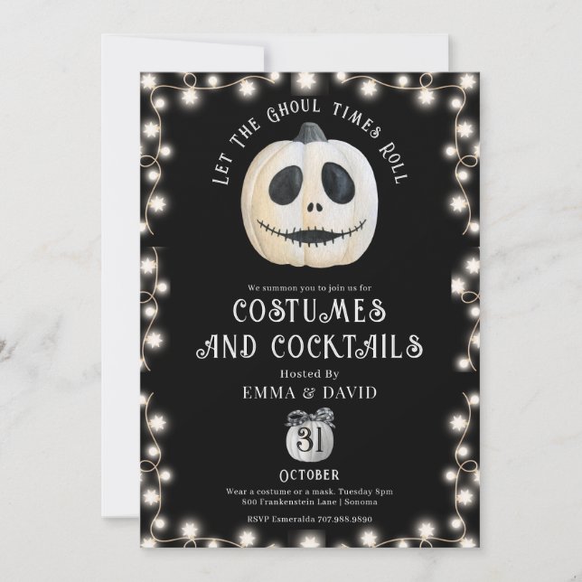 Invitation Citrouille gothique de la fête d'Halloween pour ad (Devant)