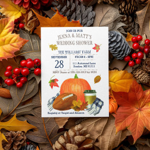 Invitation Citrouille Latte Football Marine Wedding shower bl