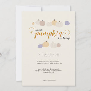 Invitation Citrouille Mignal Genre Neutre Baby shower Invitat