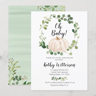 Invitation Citrouille oh baby shower