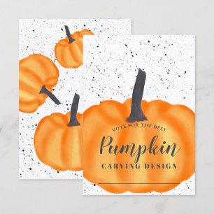 Invitation Citrouille orange de Halloween découpant le vote