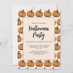 Invitation Citrouille orange d'Halloween
