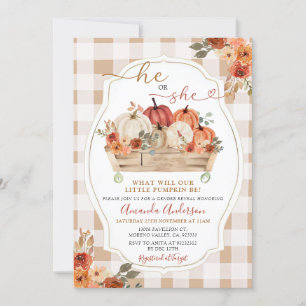 Invitation Citrouille Patch Fall Floral Genre Reveilla