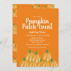 Invitation Citrouille Patch Halloween Automne Flyer