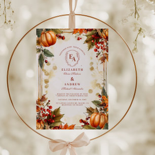 Invitation Citrouille Patch Mariage de feuillage d'automne