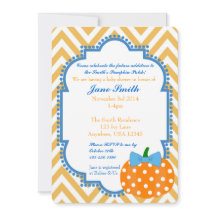 Citrouille Patch thème garçon Baby shower Invitati