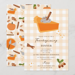 Invitation Citrouille Pie Automne Automne Thanksgiving Invita