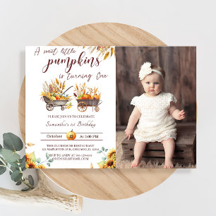 Invitation Citrouille Premier anniversaire Un petit Citrouill