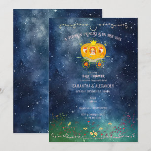 Invitation Citrouille Princesse Enchanted Forest Girl Baby sh