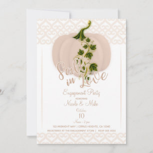 Invitation Citrouille rose Matte TOMBE DANS L'AMOUR Fiançaill