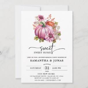 Invitation Citrouille rose moderne Automne Fête de réchauffem