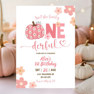 Invitation Citrouille Rose Prépa Daisy Onederful 1er Annivers