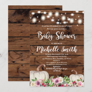Invitation Citrouille Russe Fall Greeney Pink Baby shower