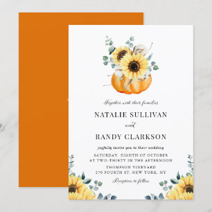 Invitation Citrouille rustique et Mariage de automne tourneso